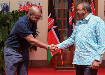 Former President Uhuru Kenyatta (R) with General Muhoozi (L) :PHOTO/Courtesy