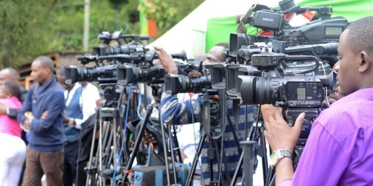 Kenyan journalists during a past news coverage.PHOTO/FILE