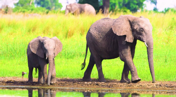 Kenyan Elephants walking by the river | Photo Courtesy