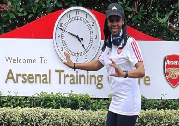Arsenal Chef Bernice Kariuki at the clubs training ground. Isoyi is the new Kenyan who is a chef at Manchester United.