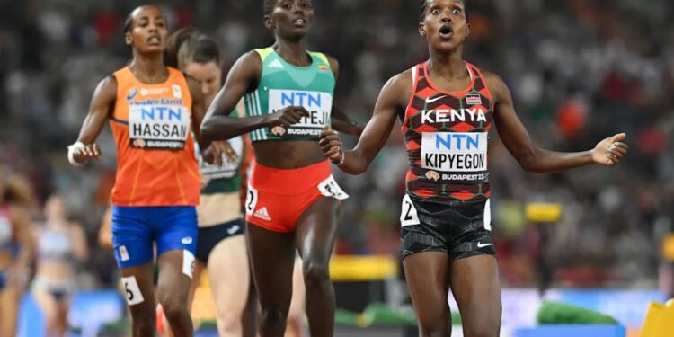 Faith Kipyegon wins 1500m in Budapest.