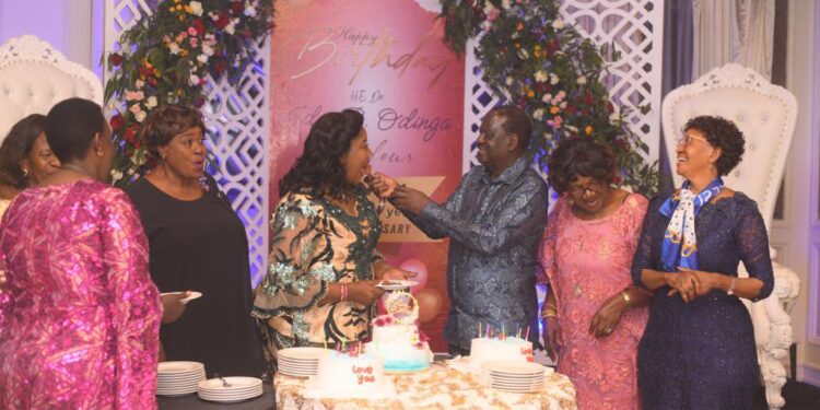 Former Prime Minister Raila Odinga with his wife Ida Odinga during her birthday celebrations at Villa Rosa Kempinski Hotel in Nairobi. PHOTO/ Raila.