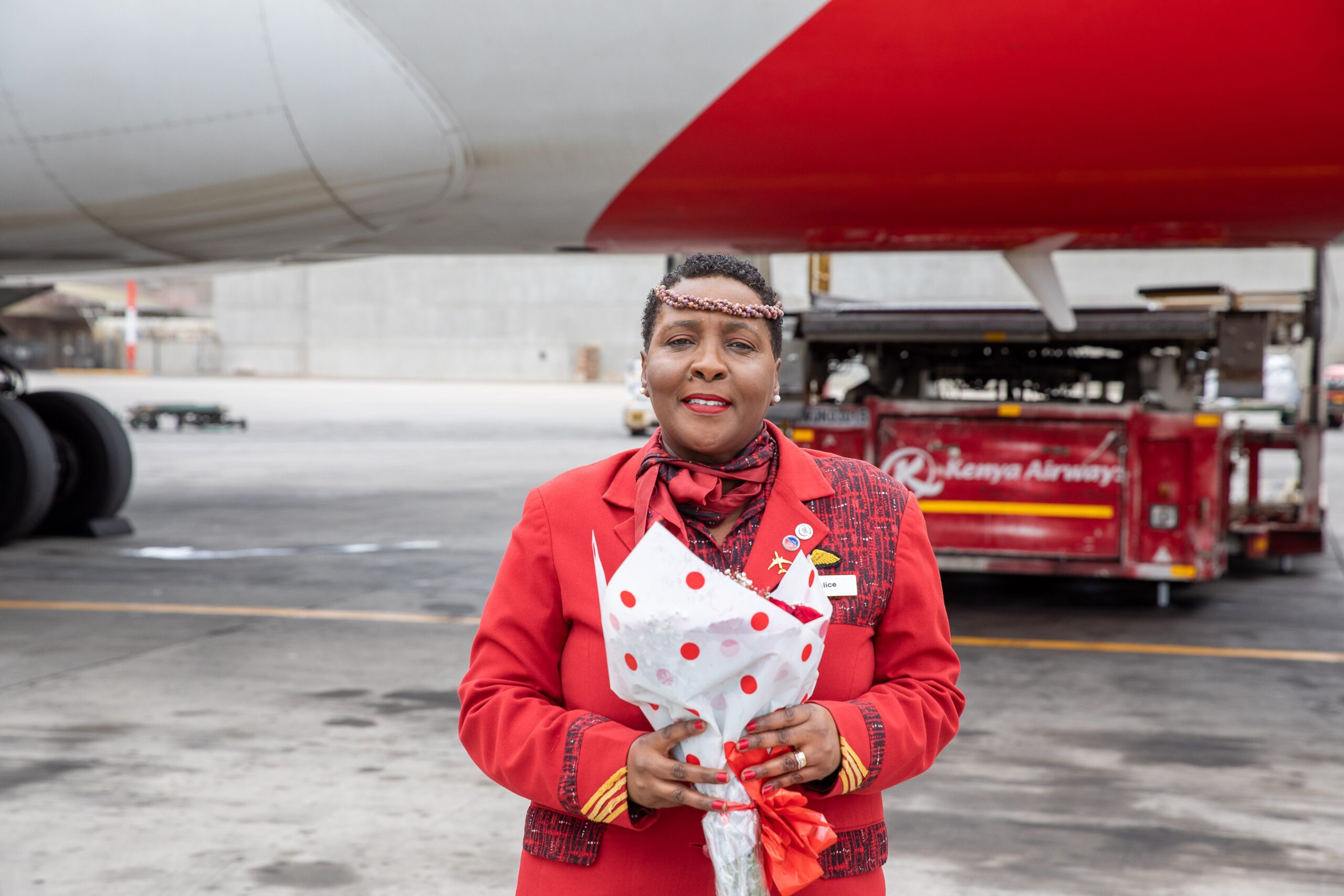 Kenya Airways has celebrated Alice Waweru for her 38 years or service.