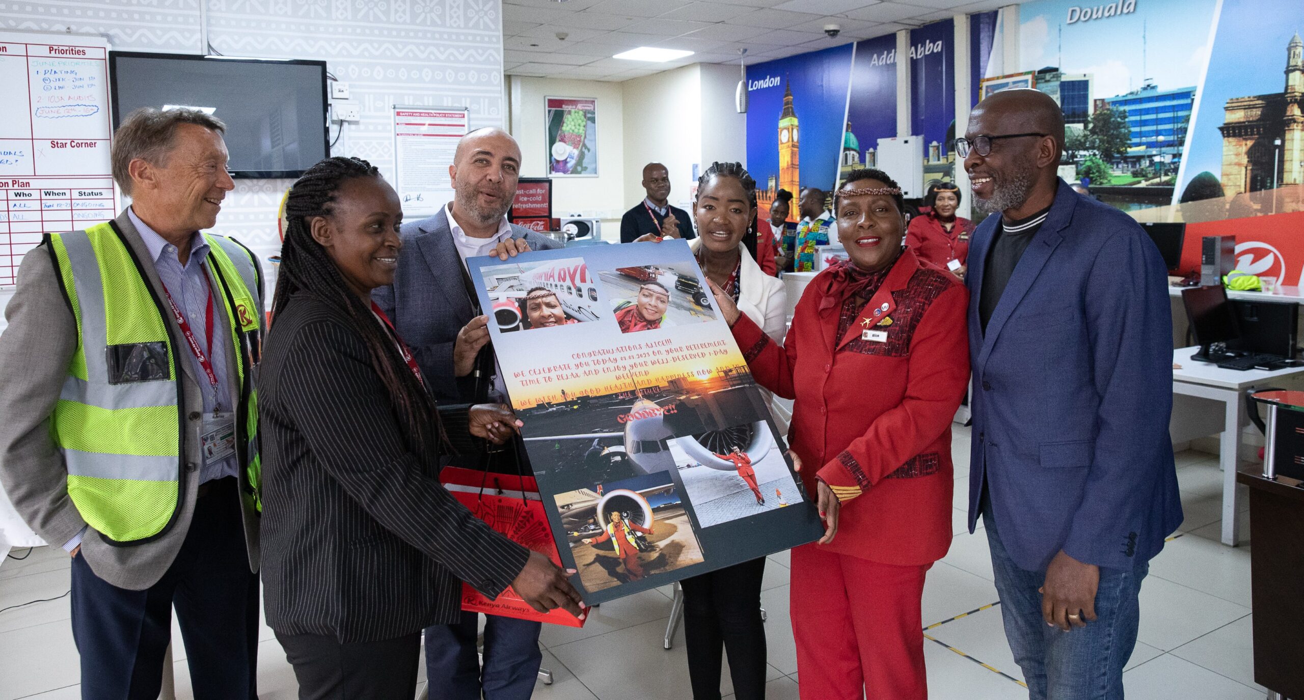 Kenya Airways has celebrated Alice Waweru for her 38 years or service.