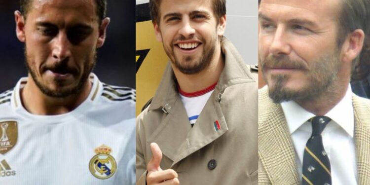 From left, Eden Hazard, Gerard Pique and David Beckham are some of the footballers who own clubs.