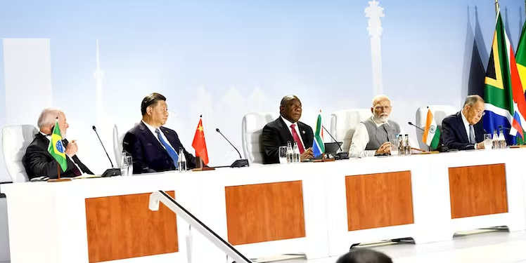 BRICS leaders announce the outcomes of the XV BRICS Summit, at the Sandton Convention Centre, Johannesburg, 24 August 2023. Official media of 15th BRICS Summit