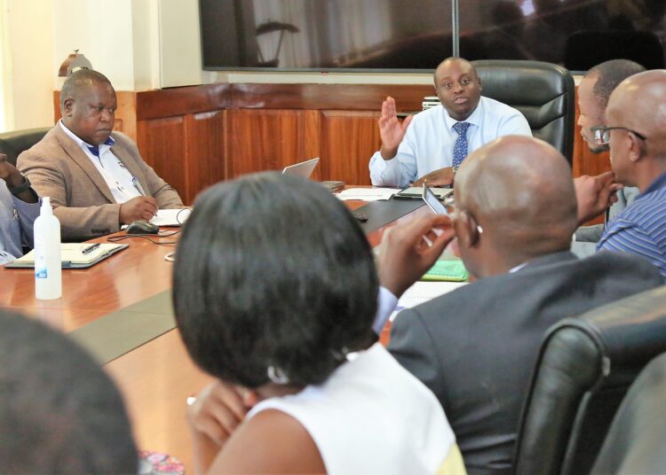 EPRA Director General Daniel Kiptoo (right) speaks during the benchmarking session in Nairobi on September 26, 2023. 
