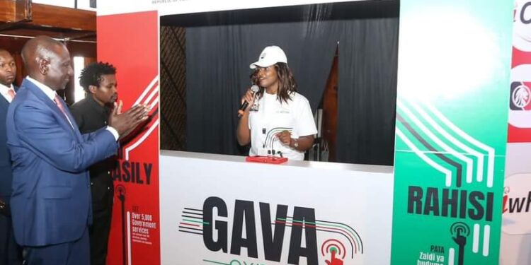 President William during the launch of the Gava-Mkononi app on June 30.