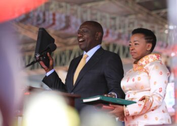 President William Ruto takes his oath of office as Kenya's fifth president on September 13, 2023.