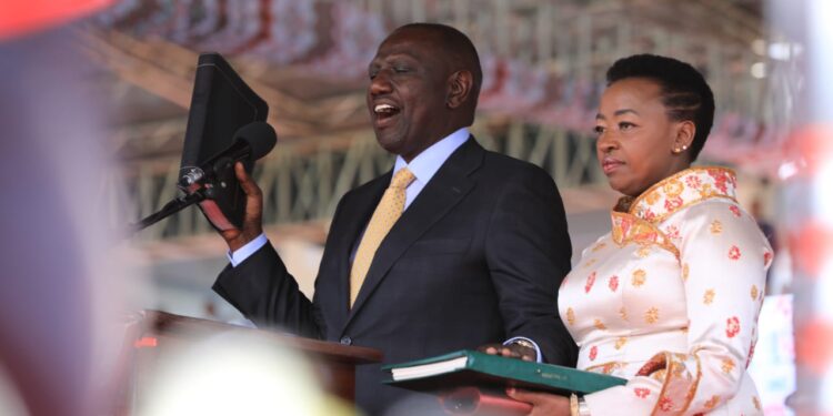 President William Ruto takes his oath of office as Kenya's fifth president on September 13, 2023.