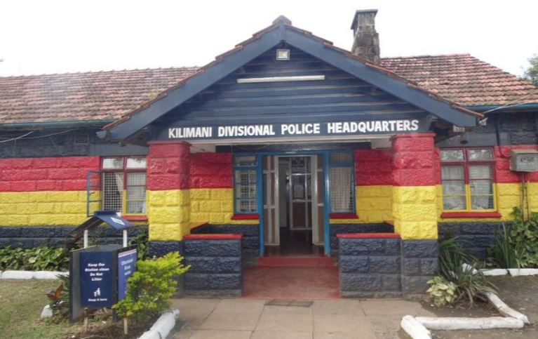 A photo showing the entrance to Kilimani Police Station in Nairobi. 