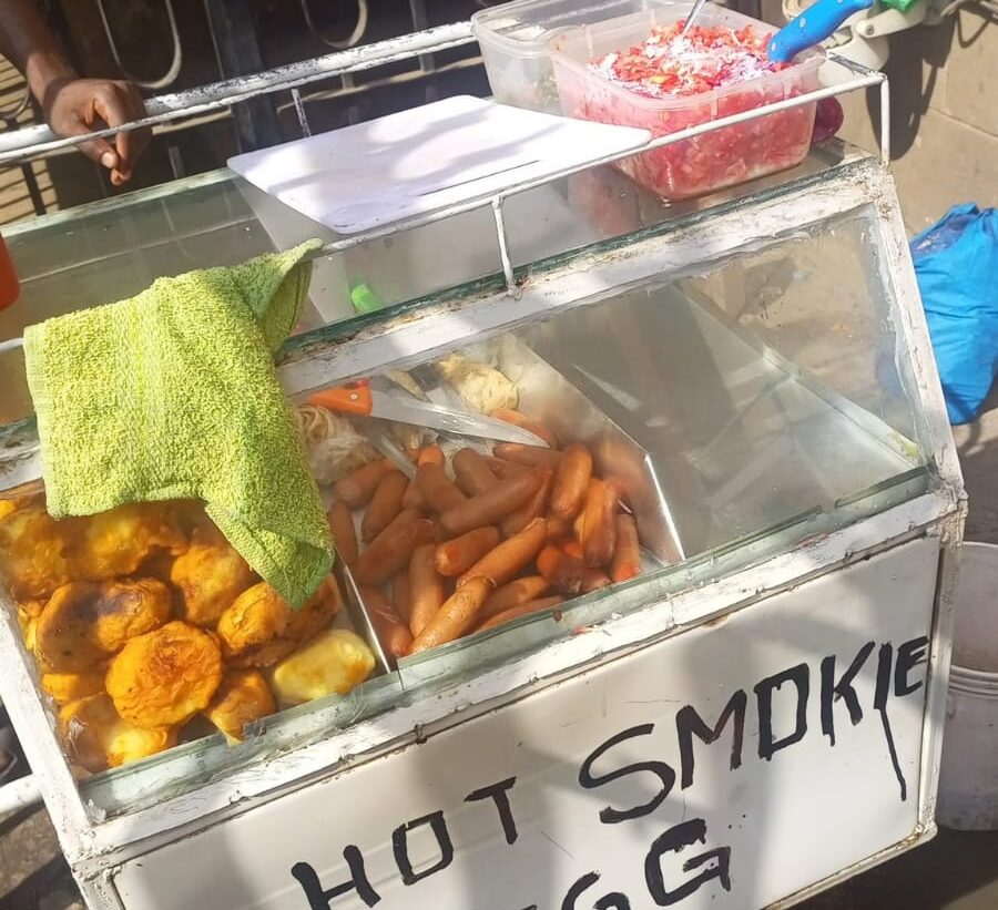 A photo of the trolley used by Masao in his smokie and mayai business in Nairobi CBD. 