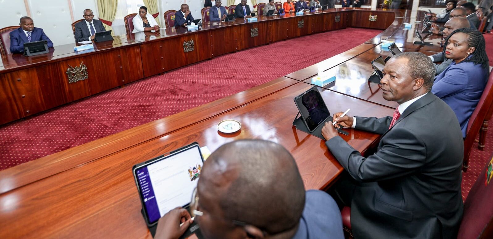 Members of President William Ruto's during a past cabinet sesssion.