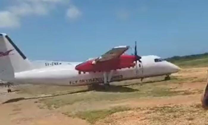 A screenshot taking from the video of the aircraft continuing with the journey to Nairobi. 