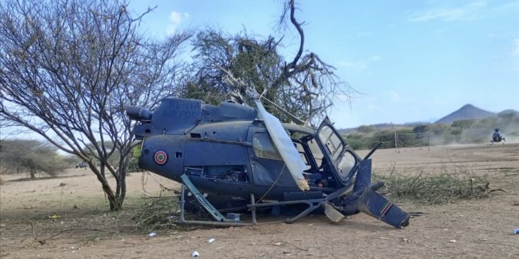 A photo of acrashed KDF chopper.