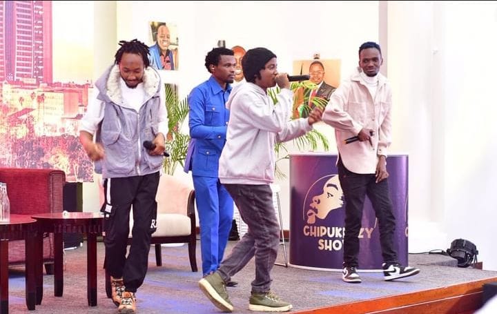Members of the Ethic music group entertain guests on the Chipukeezy Show on September 11, 2023. 