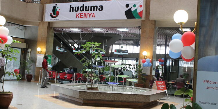 A photo of a huduma center in Kenya where police clearance services are offered.