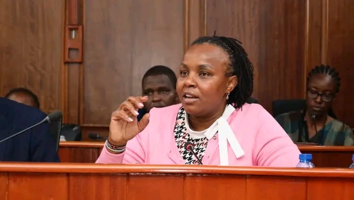 Data Commissioner Immaculate Kassait speaks during a grilling session at parliament buildings. 