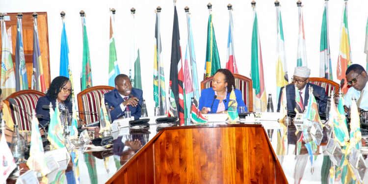 Kirinyaga Governor Ann Waiguru (center) chairs a Council of Governors meeting on October 2, 2023.