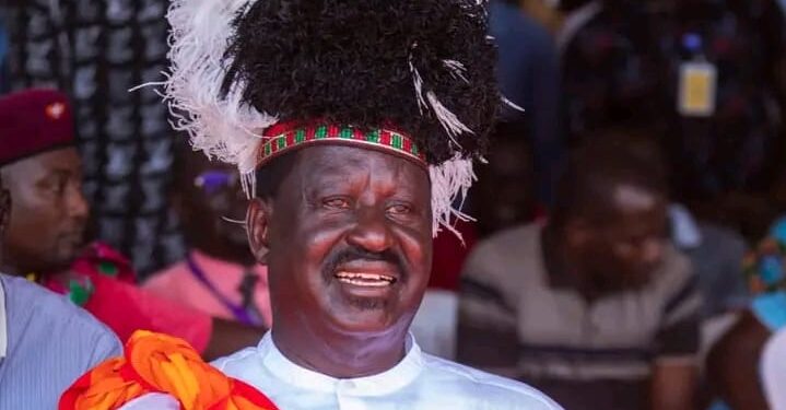 Former Prime Minister Raila Odinga attends the Tobong'u Lore Festival in Turkana County on October 13, 2023.