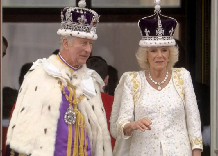 King Charles III and Queen Camilla at the Buckingham Palace.PHOTO