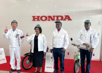 Kenya Trade CS Rebecca Miano (second from left) during a visit to Honda Automative Company in Japan.