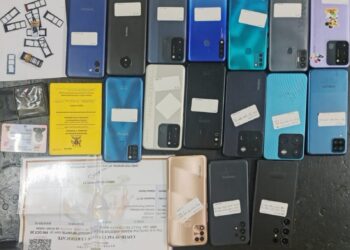 Photo of mobile phones recovered by DCI. PHOTO/DCI.