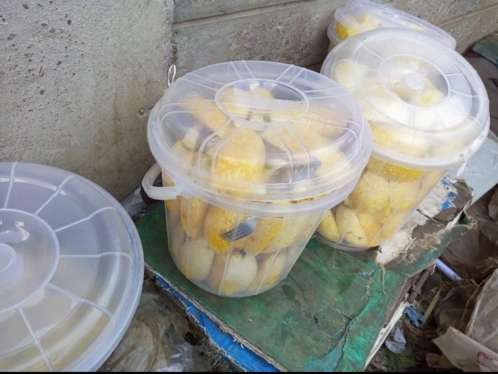 A photo of sliced pineapples sold by Isaac Juma.