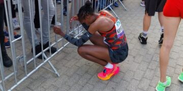 Faith Kipyegon After she lost in the race PHOTO/Courtesy