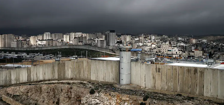 The 'separation' wall built in 2019 between Jerusalem and the West Bank town of Qalandia.