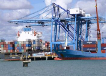 A photo of Kenya Ports Authority facilities in Mombasa.