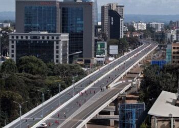 An aerial photo of the Expressway in Nairobi.