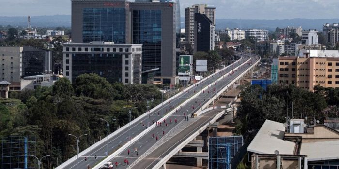 An aerial photo of the Expressway in Nairobi.