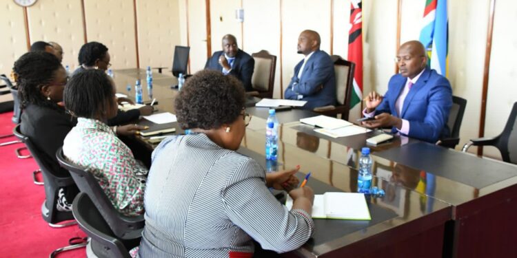 CS Moses Kuria during the meeting with KSG members.