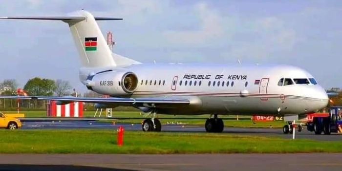 The Harambee One Presidential jet President William Ruto uses for his travels abroad.
