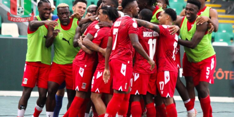 Equatorial Guinea celebrating a win over Guinea Bissau on Thursday.