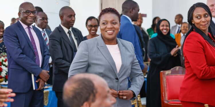 Health CS Susan Nakhumicha during the launch of the Test Centre in Nairobi Kenya.