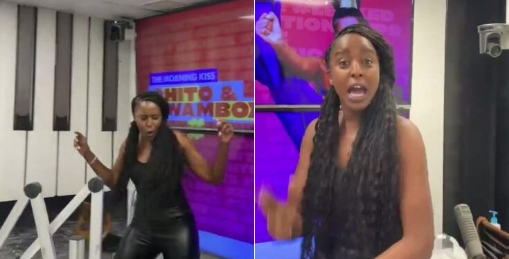 A photo collage of Kiss FM presenter Sheila Kwamboka also known as Kwambox.