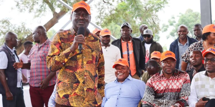 ODM leader Raila Odinga in Bungoma County.