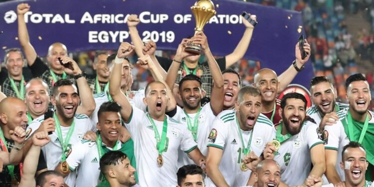 Algeir winning the Africa Cup of Nations in 2019 held in Egypt.