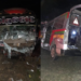 A collage of the two vehicles involved in a traffic road accident along the Nakuru-Eldoret Highway.PHOTO/NPS.