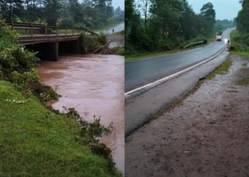 A collage of a section of the Kaplong-Kisii road and the Kipsonoi River bridge. PHOTO/KeNHA.
