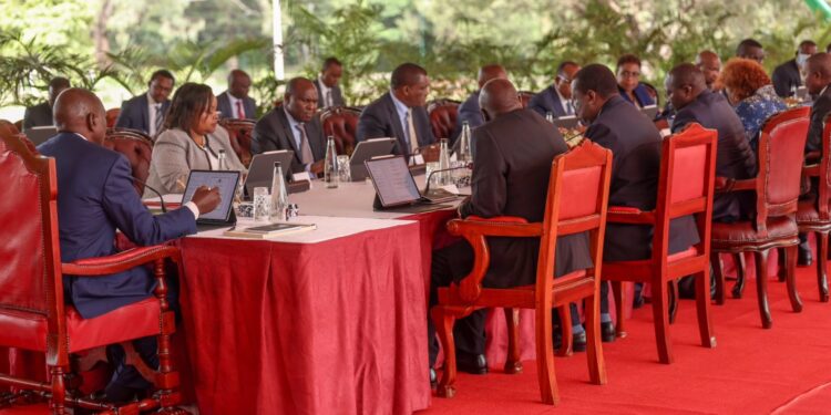 President William Ruto chairs a cabinet sitting on January 15, 2024, at State Huse Nairobi.