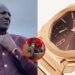 A photo collage of President William Ruto wearing a BVLGARI watch (left) and a photo of the BVLGARI watch. photo/courtesy.