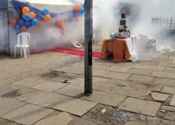 A screengrab of a video taken from the scene where Raila's birthday celebrations were cut short.