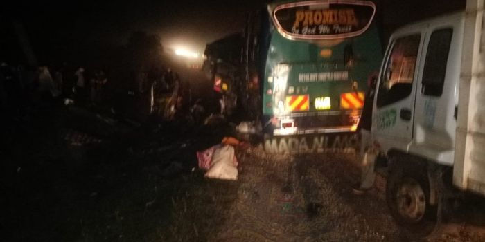 A photo of the bus involved in the accident at Timboroa on Jnauary 4, 2024. 