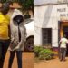 A photo Collage of Vanessa Ogema surrendering herself at a Busia Police Station.