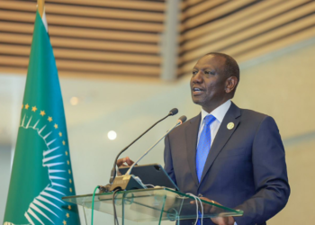 President William Ruto speaking at the Presidential Dialogue on Global Financial Institutions Reform in Addis Ababa, Ethiopia. PHOTO/PCS.