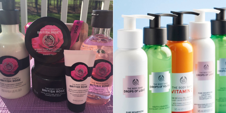 A collage photo of some of the products sole at Body Shop. PHOTO/ Courtesy.
