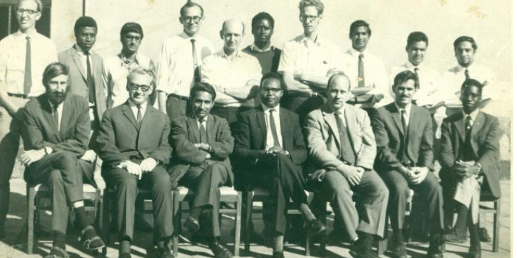 A photo posted by the X user showing ODM leader Raila Odinga with UoN lecturers in 1972. PHOTO/Courtesy.